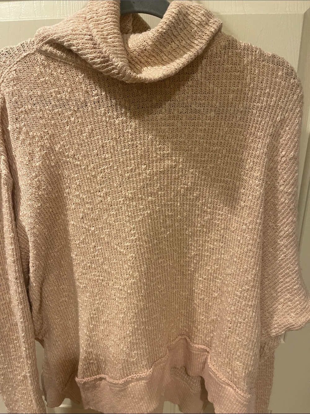 Cozy Turtleneck Sweater - Blush Pink